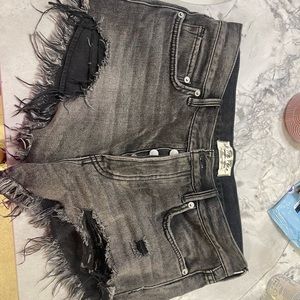 Free people black jean shorts